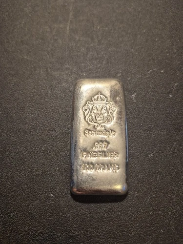 100 Gram Cast Silver Bar by Scottsdale Mint .999 Silver Bullion 100g  (3.527oz)