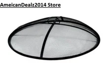 31" Black Round Fire Pit Spark Screen heavy Duty Outdoor Wood Burning Mesh Cover