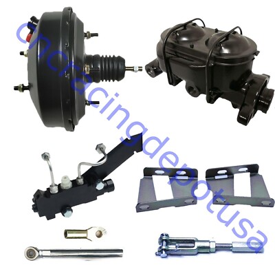 1960-1966 Chevy Truck 9'' Power Brake Booster Conversion Kit Disc/Disc Black