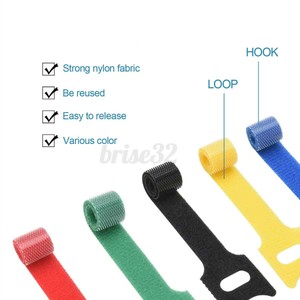 Multil Purpose Reusable Fastening Strap Cable Ties Bike Tie Nylon Hook /& Loop