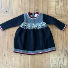 Hanna andersson fair isle snowflake knit holiday sweater dress