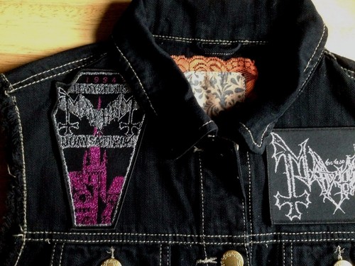 True Mayhem De Mysteriis Dom Sathanas Girls' Black Metal Denim Cut-Off Waistcoat - Picture 53 of 59