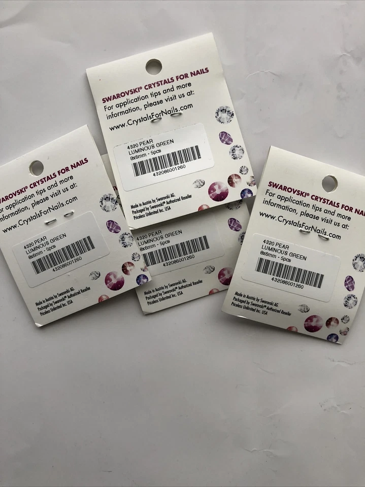 Cristales Swarovski 4320 verde pera luminoso. Foto 4 de 4