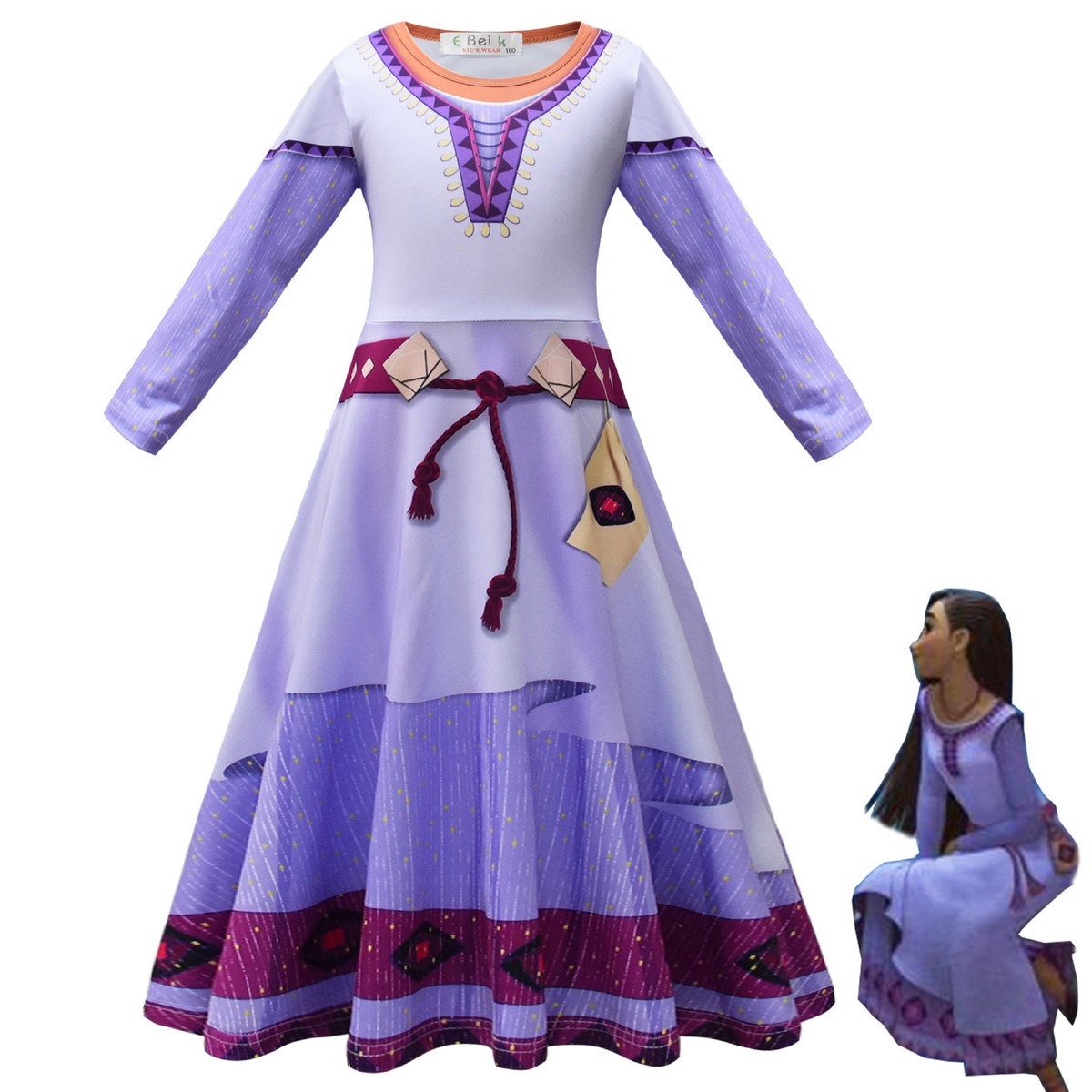 asha princess dress Disney Wish Asha Costume Dress Embroidery High-Quality