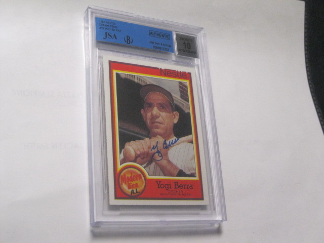 Yogi Berra Autographed Signed Baseball Card JSA Beckett 10 Certified Encapsulated 2 