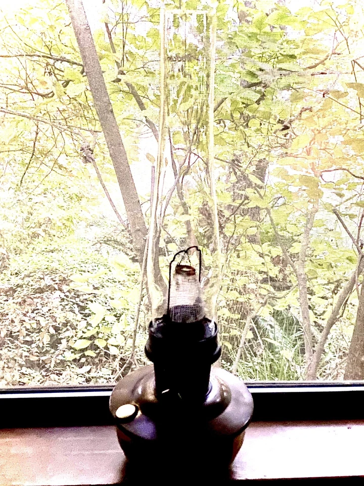 Lámpara de aceite colgante de latón Aladdin modelo 23 iluminación antigua linterna vintage Foto 2 de 4