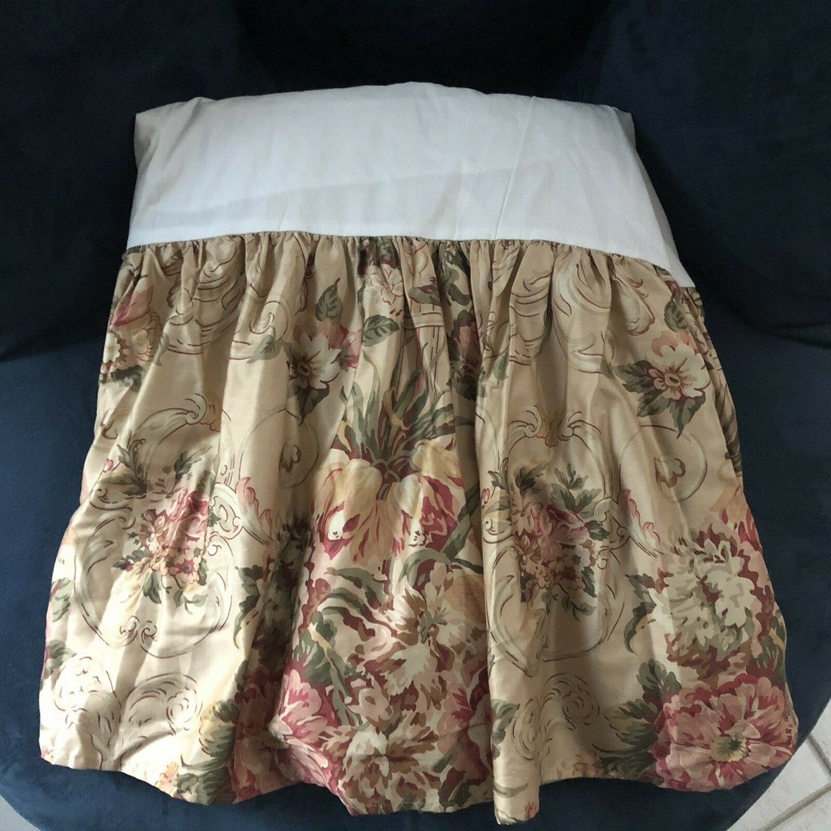 Rare Vintage Ralph Lauren Guinevere 100% Cotton Sateen Queen sz Bedskirt