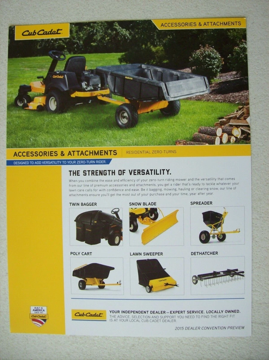 Original Cub Cadet Zero Turn Accessories Attachments Brochure