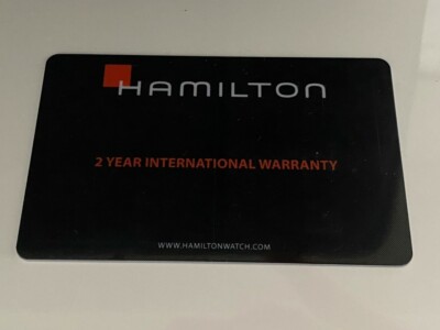 HAMILTON INTERNATIONAL WARRANTY CARD BLANK OPEN