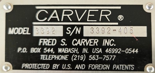 Carver 3392 Manual Lab Press / 4" Round Platen / 12 Ton 3912 Lab Press TESTED - Picture 3 of 8