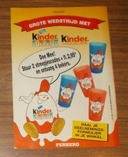 Seltene Werbung Ü-Ei Kinder Surprise Eiermann Trinkbecher Niederlande 2001