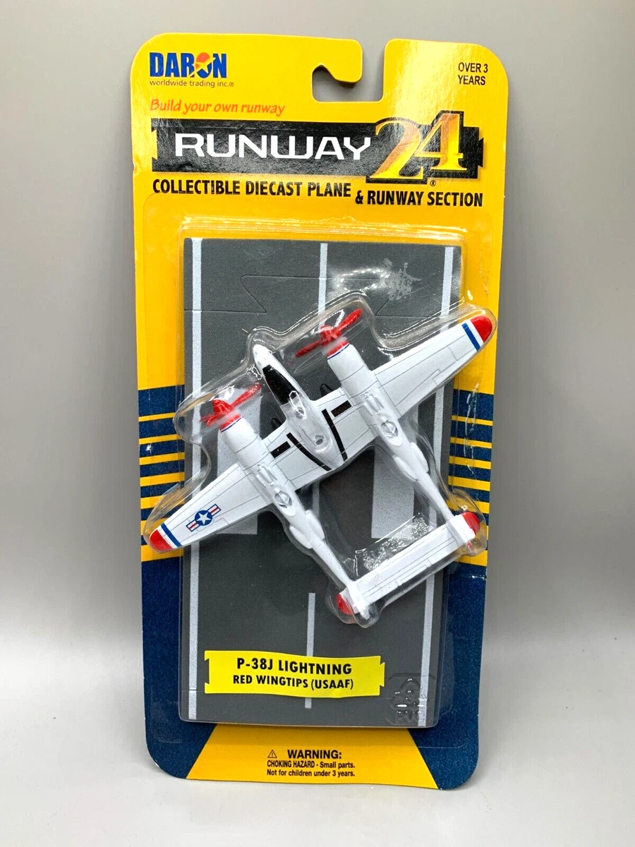 Runway 24 USAF P 38J Lightning Diecast WWII Airplane Toy MIP