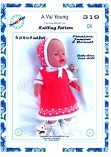 DOLLS KNITTING PATTERN for Babyborn or 16"-17" doll. 319 by Val Young