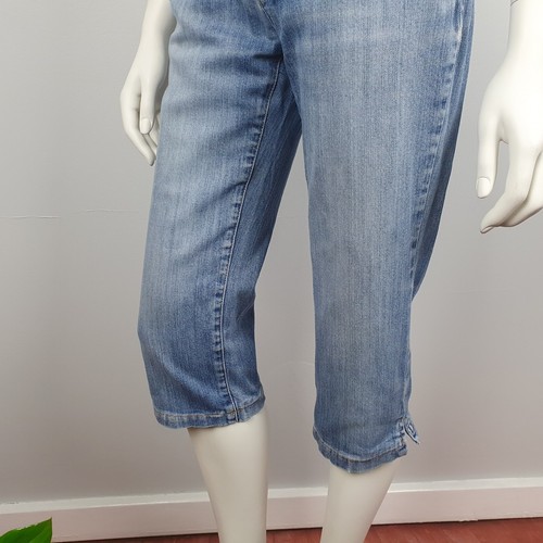 Esprit Size 10 Straight Leg Denim Crop Jeans Capri Mid Rise Blue Casual Women - Picture 6 of 14