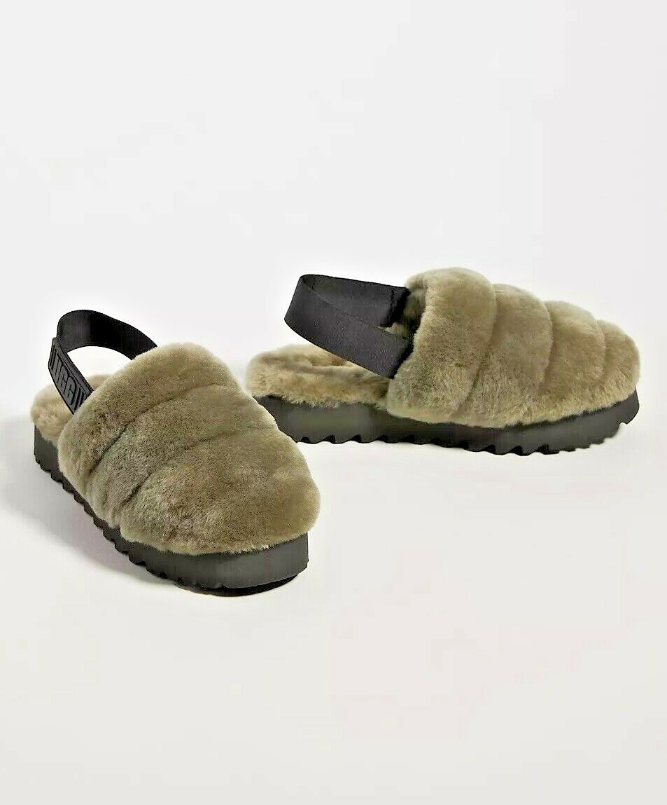 New Women's Shoes UGG Brand 1121751 Soft Super Fluff Slippers Logo