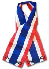 THAILAND FLAG SCARF - LIGHTWEIGHT POLYESTER 8" x 60" - NEW SCARF SHAWL WRAP 