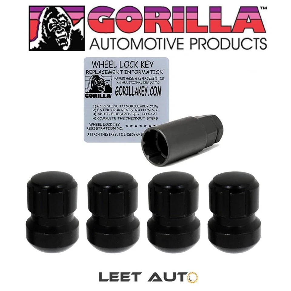 Cerraduras de rueda Gorilla, radio/asiento de bola Honda Acura, negro, 14 mm x 1,50, 38641NBC Foto 2 de 4