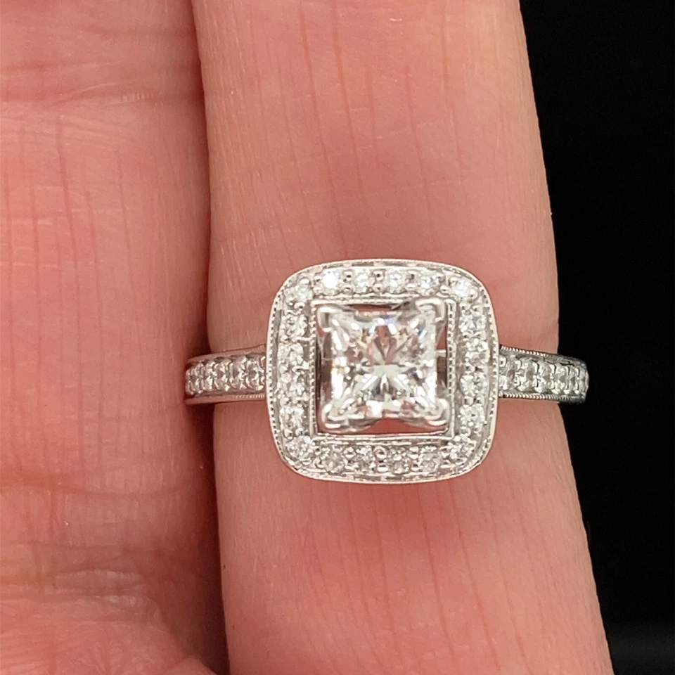 Scott Kay 14k 白金钻石订婚戒指 1.00 克拉 Tw/零售 $3995 — 第 4/4 张图片