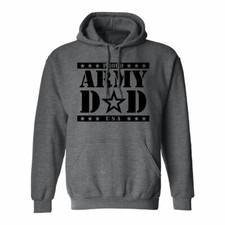 Proud Army Dad Hooded Sweatshirt in Dark Heather Gray - Adult Small to 5X-Large