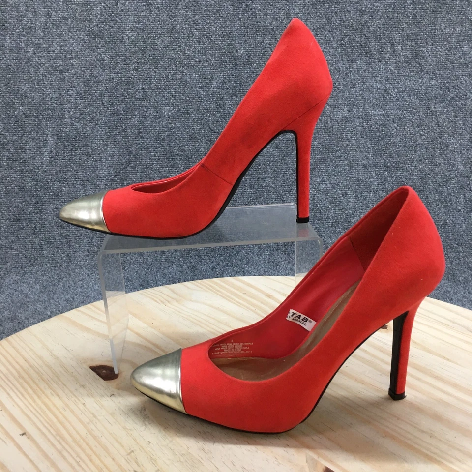 Mossimo Shoes Womens 8 Dress Pumps Red Stiletto Heels Casual Pointed Toe Slip On - Image 2 of 4