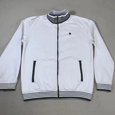 Ecko Untld Jacket Mens Large White Track Full Zip Hip Hop Rhino Logo Streetwear