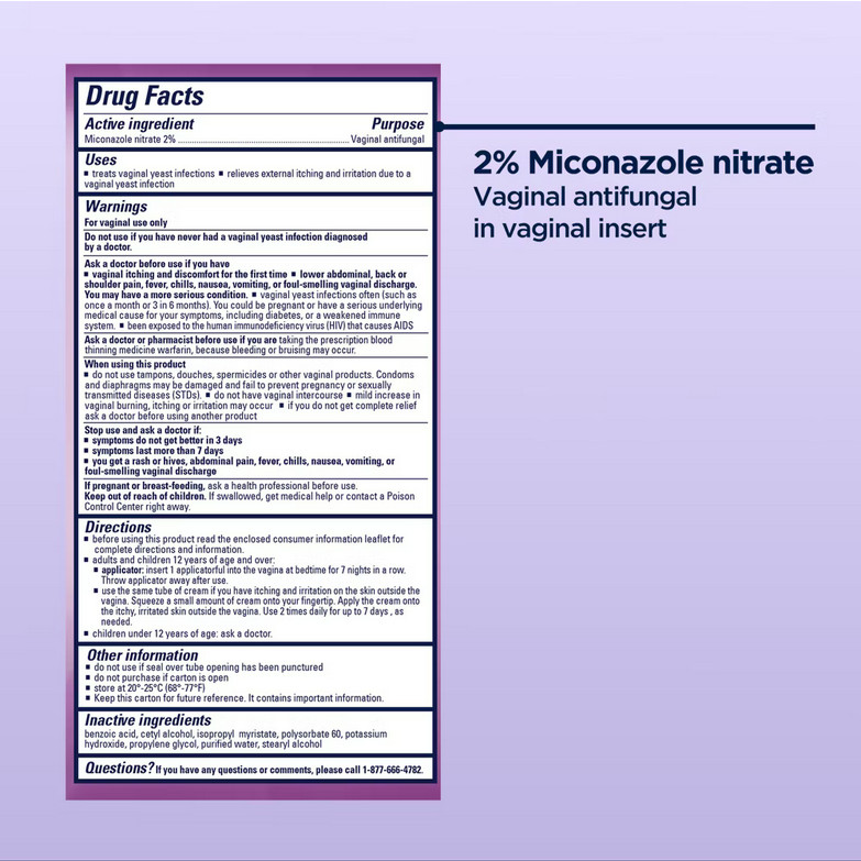 Monistat 7, 7 Disposable Applicators + Cream (Pack of 2) EXP: 08/26