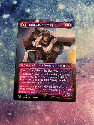 mtg prowl cards Prowl, Stoic Strategist // Prowl, Pursuit Vehicle [16] [Borderless] [Shattered Glass] [Universes Beyond: Transformers] [Foil]  Face to Face Games MTG Prowl, Stoic Strategist (Shattered