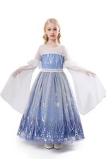 ELSA & ANNA® Mädchen Kostüm Schneekönigin Prinzessin Kleid Halloween Kostüm EL2101
