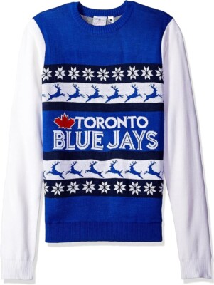 MLB Toronto Blue Jays Team Name and Logo Wordmark Sweater Team Ugly Sweater 2XL