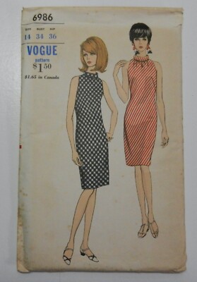 Vintage 1960s Vogue Pattern 6986 Fitted Sleeveless Dress Size 14 | eBay Vintage 1960s Vogue Pattern 6986 Fitted Sleeveless Dress Size 14 | eBay