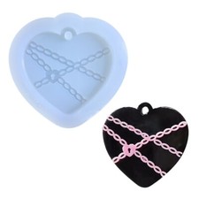 Jewelry Casting Mold,Silicone Pendant Resin Mold Chain Heart Silicone Resin Mold