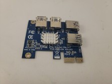 Used EUX1-04 PCIE 1 to 4 Slots Riser Card Adapter USB 3.0 PCIE
