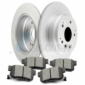 Rear Slottedted Brake Rotors And Ceramic Pads Kit Fits 2003-2011 Honda