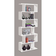 Mobile Libreria 80 Bianca Lucido Ripiani Design a Giorno Parete Modulare Studio