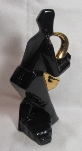 Seis figuras de músicos de jazz de jazz de oro negro de estilo cubista posmoderno sin marcar - Imagen 11 de 24