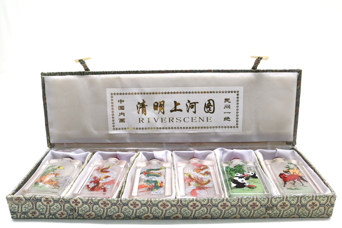 6pc Chinese painted 