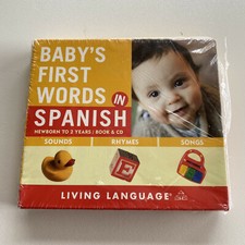 LIVING LANGUAGE BABY'S FIRST WORDS IN SPANISH CD AUDIOBOOK BOOK BRAND NEW SEALED