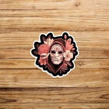 Venetian Mask Floral Sticker - Masquerade Ball Decal for Laptops, Journals #2542
