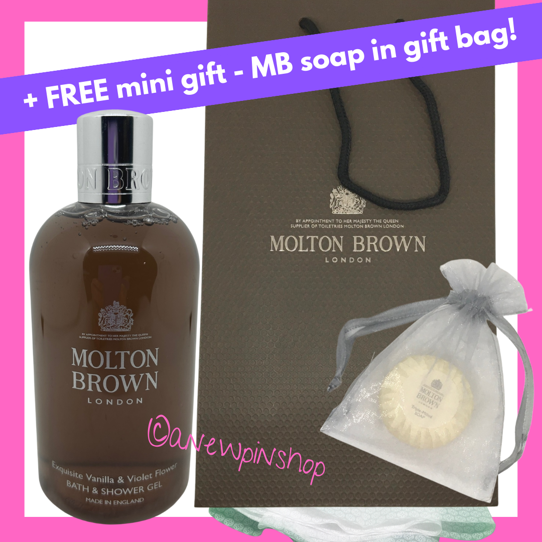 MOLTON BROWN Violet & Vanilla Bath Shower Gel 300ml + FREE SOAP + Gift Bag Set eBay