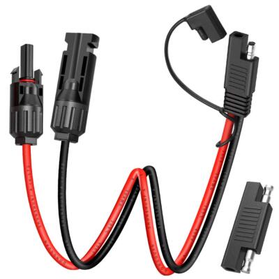 Solar Panel Connector Cable, 10AWG SAE Connector to Male & Female Solar Conne...