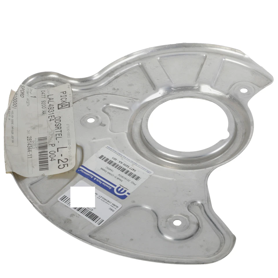 Protector de freno delantero derecho genuino Mopar 2001-2005 Dodge Magnum 4779200AA Foto 2 de 4