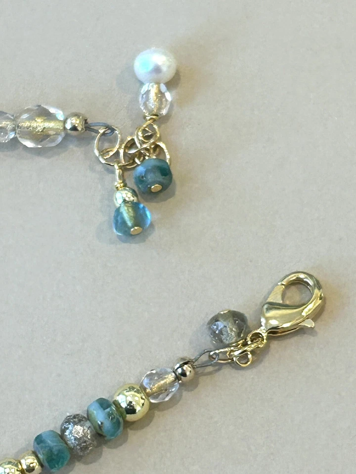 Приморский браслет лунный камень драгоценные камни жемчуг чешское стекло Sundance сокровища - Изображение 2 из 4