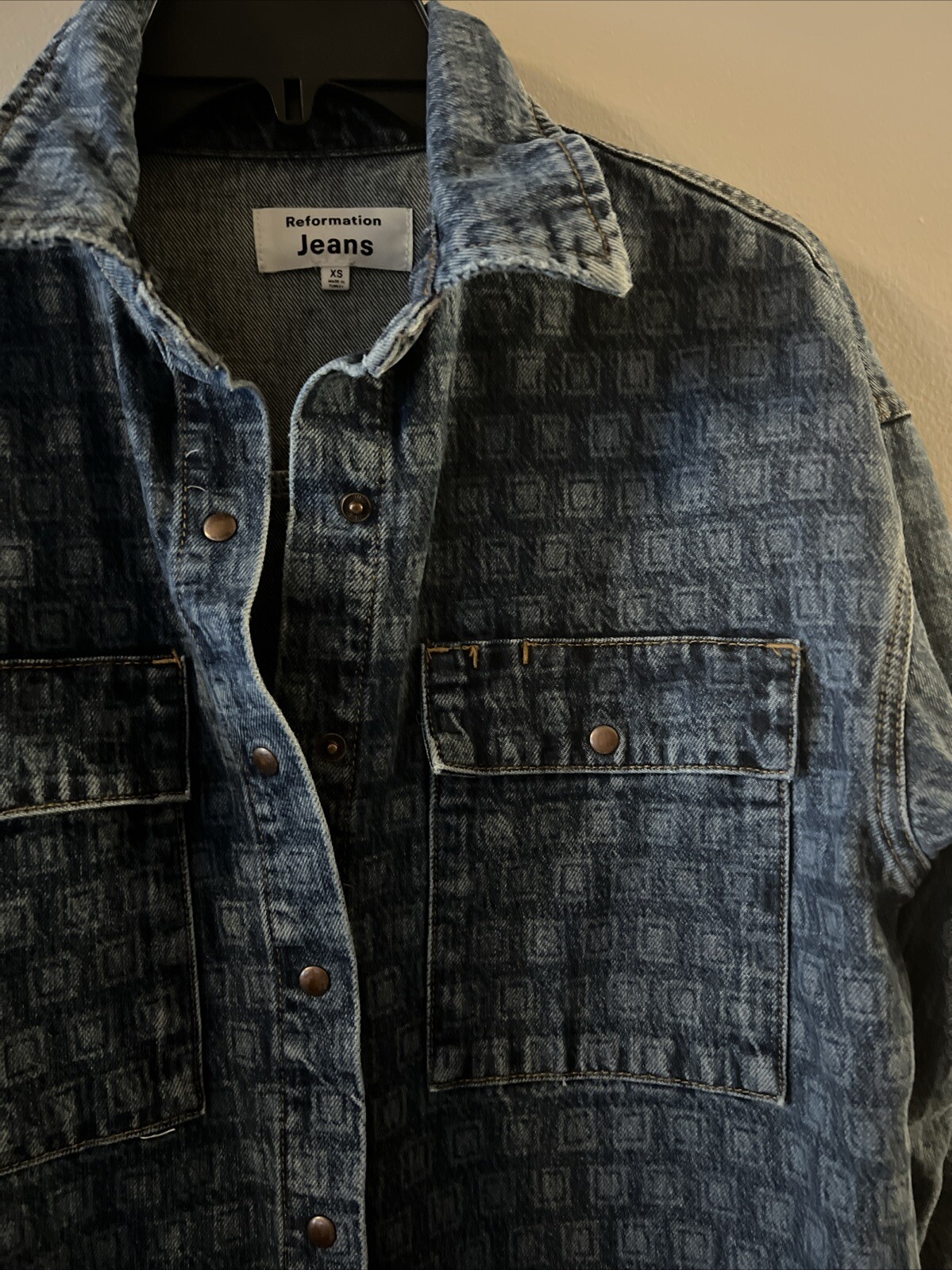 Camicia Reformation Jeans Lea Denim Bethesda Fila Tg XS centro commerciale SI oversize