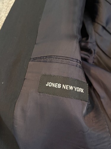 Jones New York Blazer Worsted Wool Cashmere Mens 44S Black Jacket Suit Coat - Picture 3 of 10