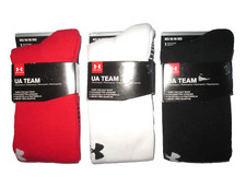 Under Armour UA Team Over The Calf Socks 3 Pairs Size M Red - White - Black