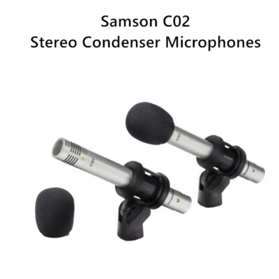 Samson C02 Pair Pencil Condenser Studio Recording Overhead Microphones Boxed