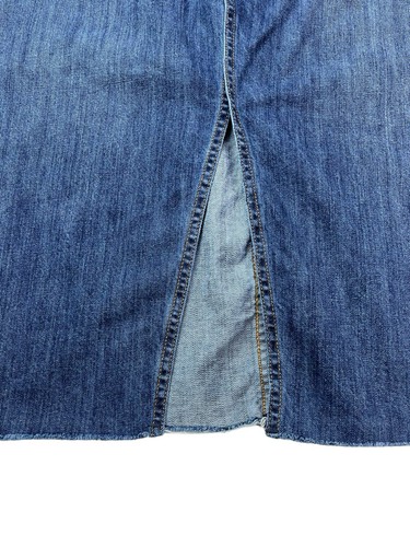 Gap Denim Women's Size 32 Maxi Long Raw Hem Dark Wash Skirt - Picture 3 of 24
