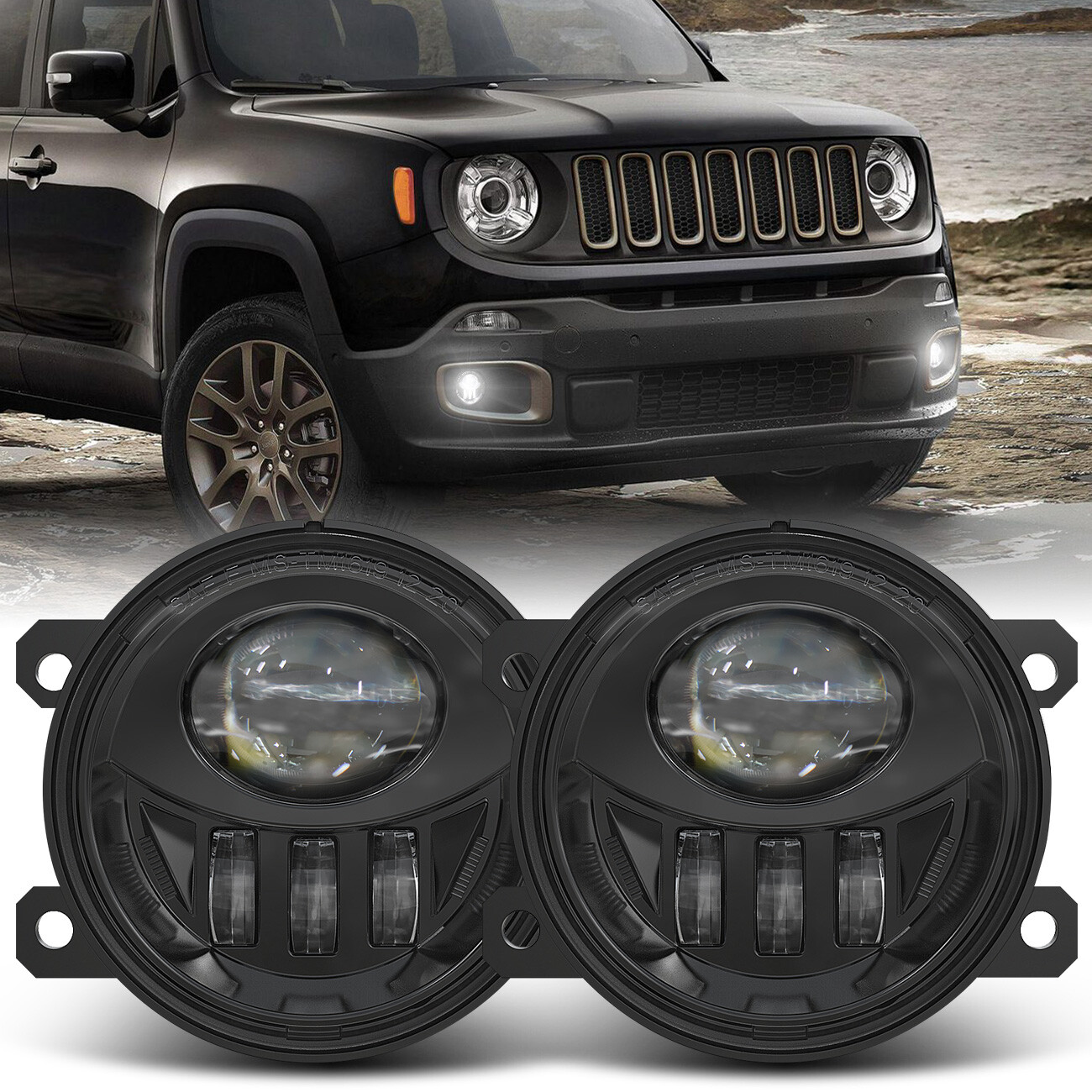 For 2015 2016 2017 2018 2020 2021 2022 Jeep Renegade LED Fog Light Driving Lamp
