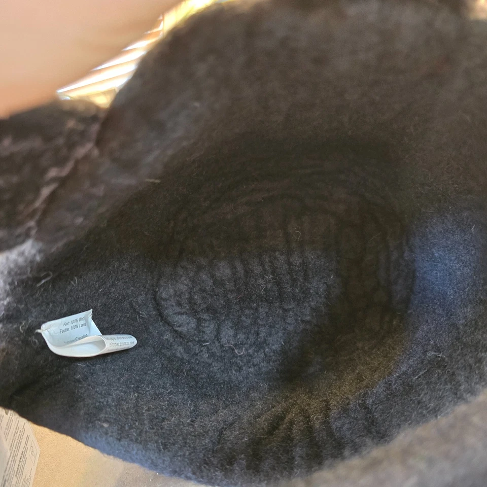 BOLSA TOTE POTTERY BARN KIDS FEITA À MÃO LÃ FELTRADA GATO HALLOWEEN GULOSEIMA ~ PRETA - Imagem 4 de 4