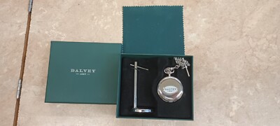 Dalvey Pocket Watch Full Hunter Pocket Watch w/ Chain & Stand  - Mother of Pearl